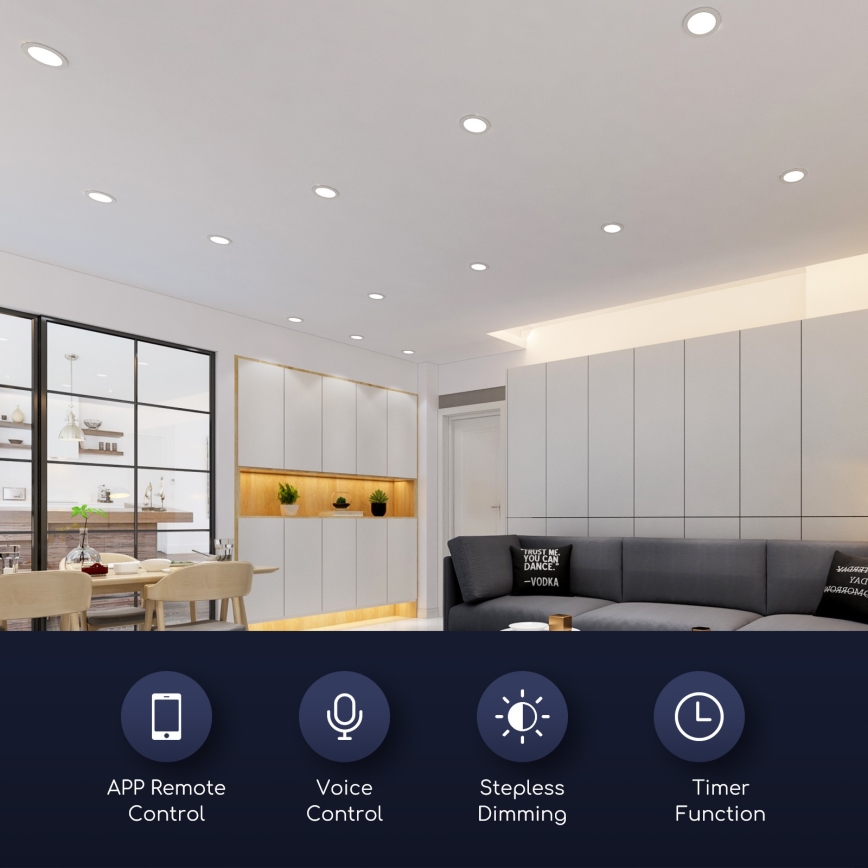 Aigostar - LED Dimmable recessed light 18W/230V d. 22 cm Wi-Fi