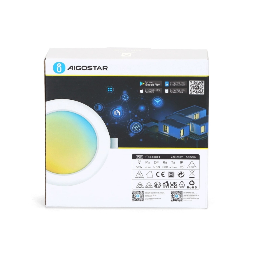 Aigostar - LED Dimmable recessed light LED/9W/230V d. 14,5 cm Wi-Fi