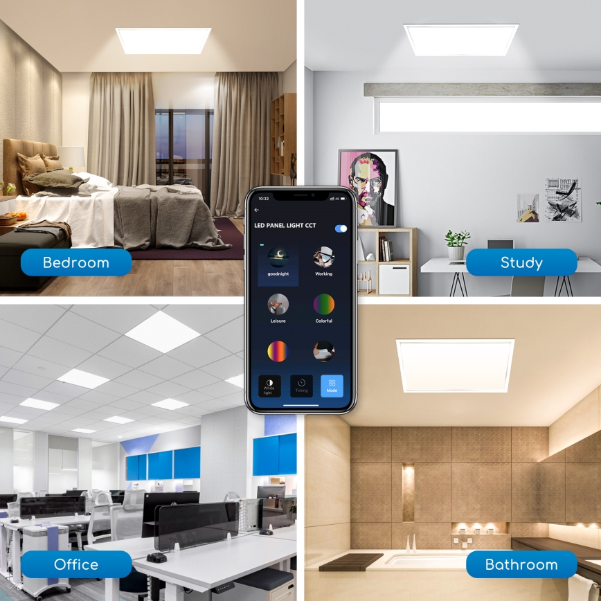 Aigostar - LED Dimmable recessed panel 32W/230V Wi-Fi 60x60 cm