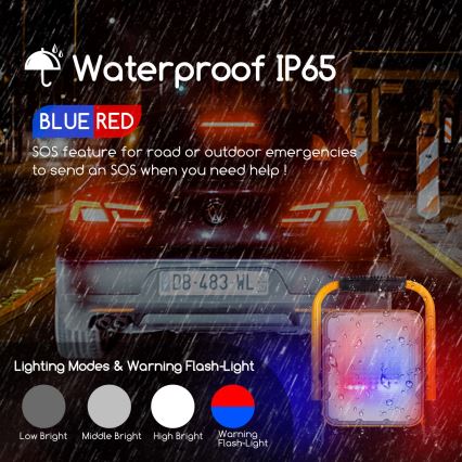 Aigostar - LED Dimmable rechargeable floodlight LED/100W/5V 6500K IP65