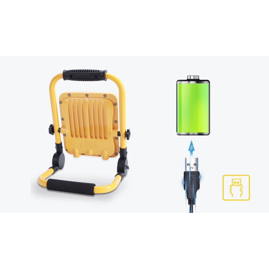 Aigostar - LED Dimmable rechargeable floodlight LED/50W/5V 6500K IP65