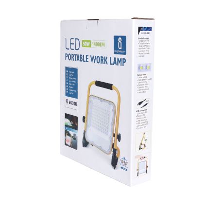 Aigostar - LED Dimmable rechargeable floodlight LED/50W/5V 6500K IP65