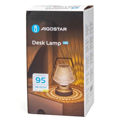 Aigostar - LED Dimmable rechargeable table lamp LED/1W/5V 2700/4000/6500K 1800mAh 20 cm