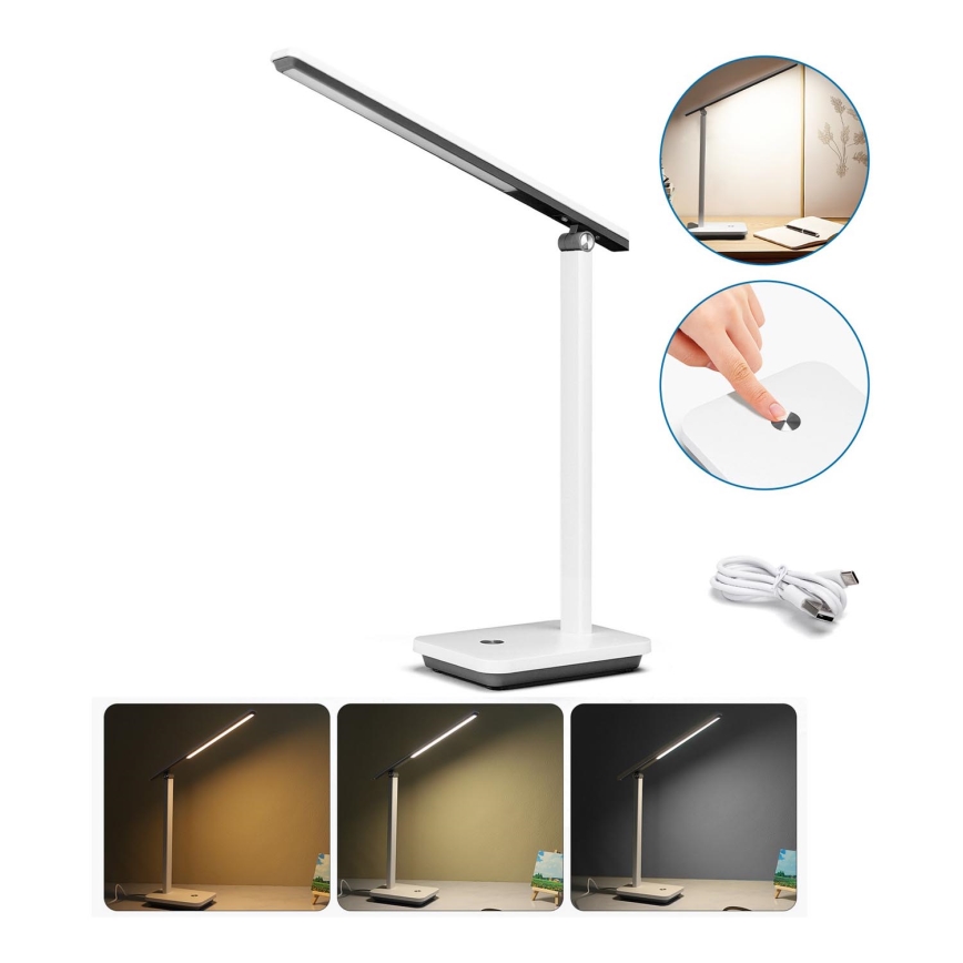 Aigostar - LED Dimmable rechargeable table lamp LED/5W/5V 3000-6500K white/black