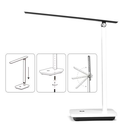 Aigostar - LED Dimmable rechargeable table lamp LED/5W/5V 3000-6500K white/black