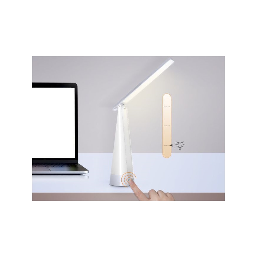 Aigostar - LED Dimmable rechargeable table lamp LED/7W/5V 4000K 4400 mAh white