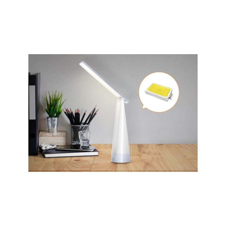 Aigostar - LED Dimmable rechargeable table lamp LED/7W/5V 4000K 4400 mAh white