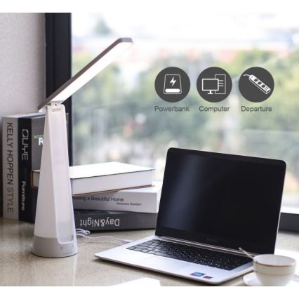Aigostar - LED Dimmable rechargeable table lamp LED/7W/5V 4000K 4400 mAh white