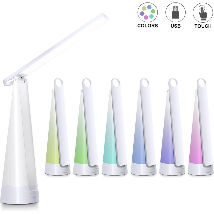 Aigostar - LED Dimmable rechargeable table lamp LED/7W/5V 4000K 4400 mAh white