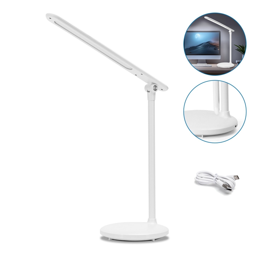 Aigostar - LED Dimmable rechargeable touch table lamp LED/3W/5V 2700/4000/6500K 1800 mAh