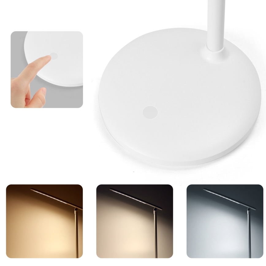 Aigostar - LED Dimmable rechargeable touch table lamp LED/3W/5V 1200mAh 3000/4000/6500K