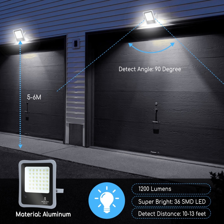Aigostar - LED Dimmable solar floodlight LED/100W/3,2V IP65 10000 mAh + RC