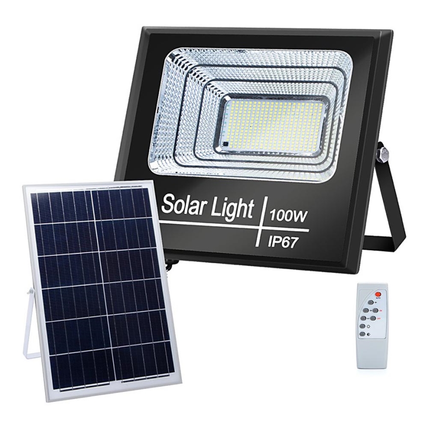 Aigostar - LED Dimmable solar floodlight LED/100W/3,2V IP67 2000 mAh + RC