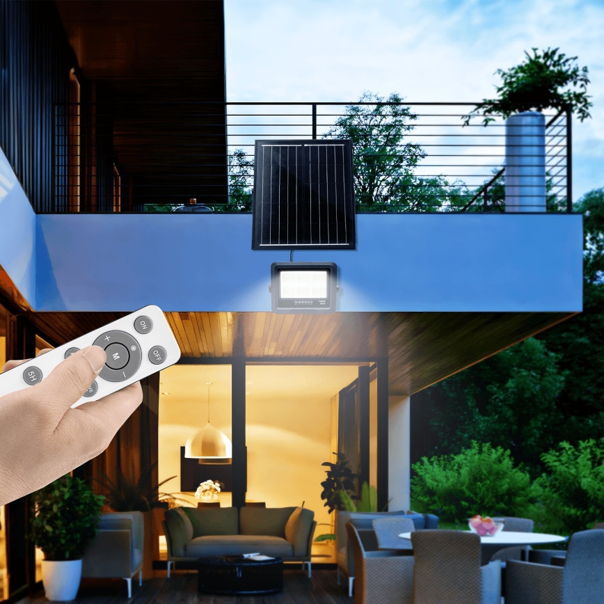 Aigostar - LED Dimmable solar floodlight LED/100W/3,4V IP65 + remote control