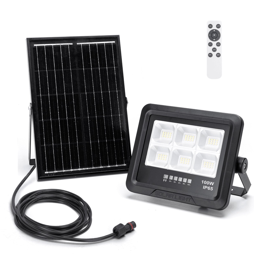 Aigostar - LED Dimmable solar floodlight LED/100W/3,4V IP65 + remote control