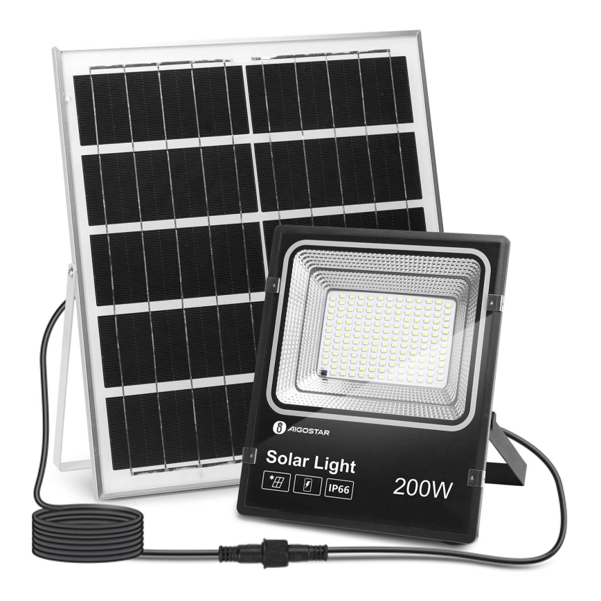 Aigostar - LED Dimmable solar floodlight LED/200W/3,2V IP66 + remote control