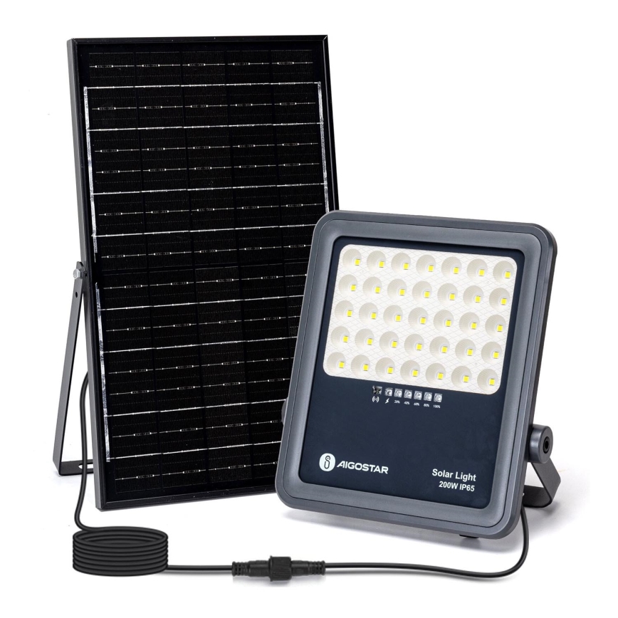 Aigostar - LED Dimmable solar floodlight LED/200W/3,4V IP65 + remote control