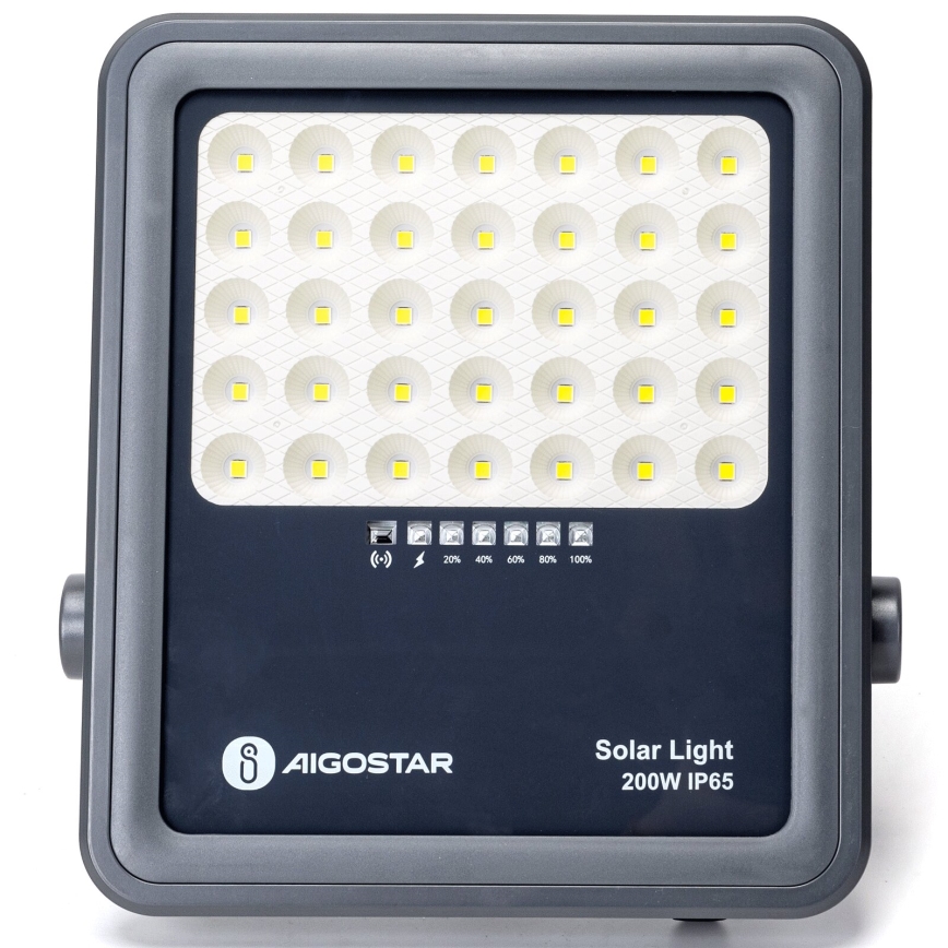 Aigostar - Dimmable LED Solar Floodlight LED/200W/3.4V IP65 15000 mAh + Remote Control