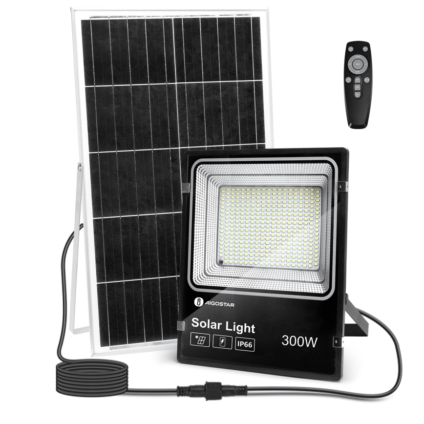 Aigostar - LED Dimmable solar floodlight LED/300W/3,2V IP66 + remote control