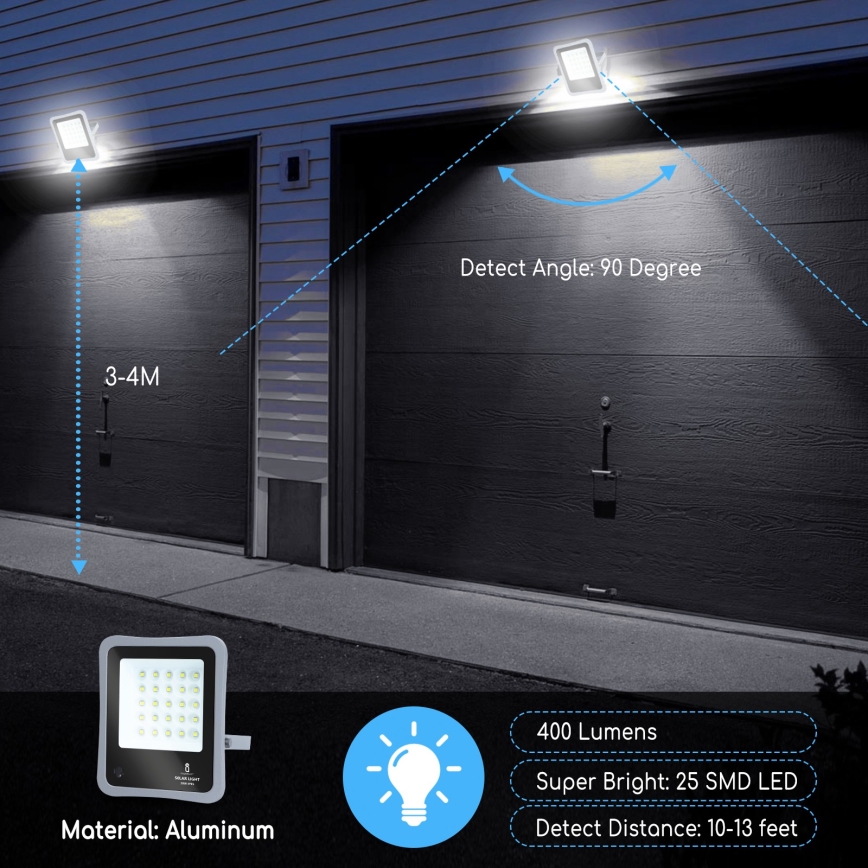 Aigostar - LED Dimmable solar floodlight LED/30W/3,2V IP67 + RC