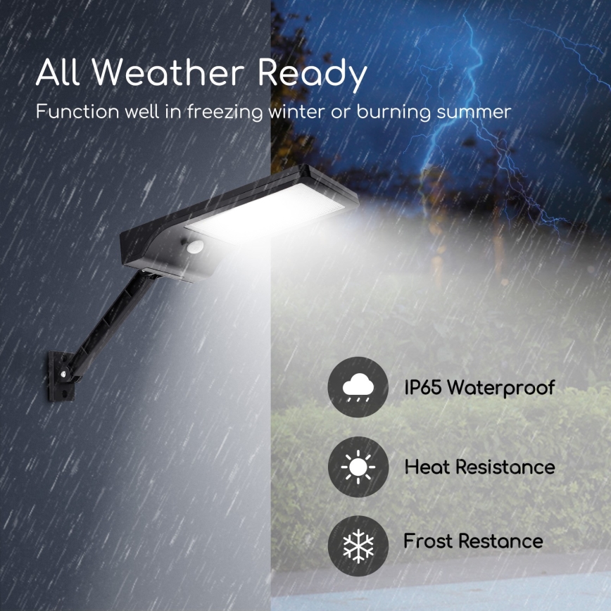 Aigostar - LED Dimmable solar lamp with sensor LED/2,3W/5,5V IP65 + remote control