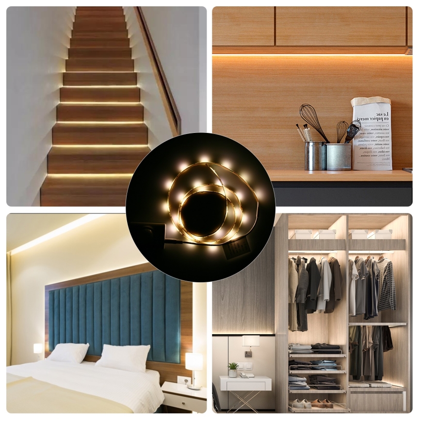 Aigostar - LED Dimmable strip with a sensor 1m LED/2W/4xAAA 3000K IP65