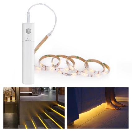 Aigostar - LED Dimmable strip with a sensor 1m LED/2W/4xAAA 3000K IP65