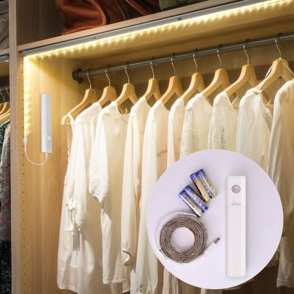 Aigostar - LED Dimmable strip with a sensor 1m LED/2W/4xAAA 3000K IP65