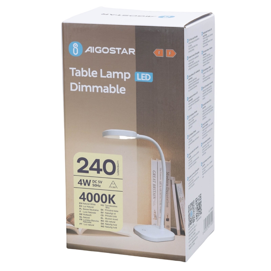 Aigostar - LED Dimmable table lamp LED/4W/5V 4000K