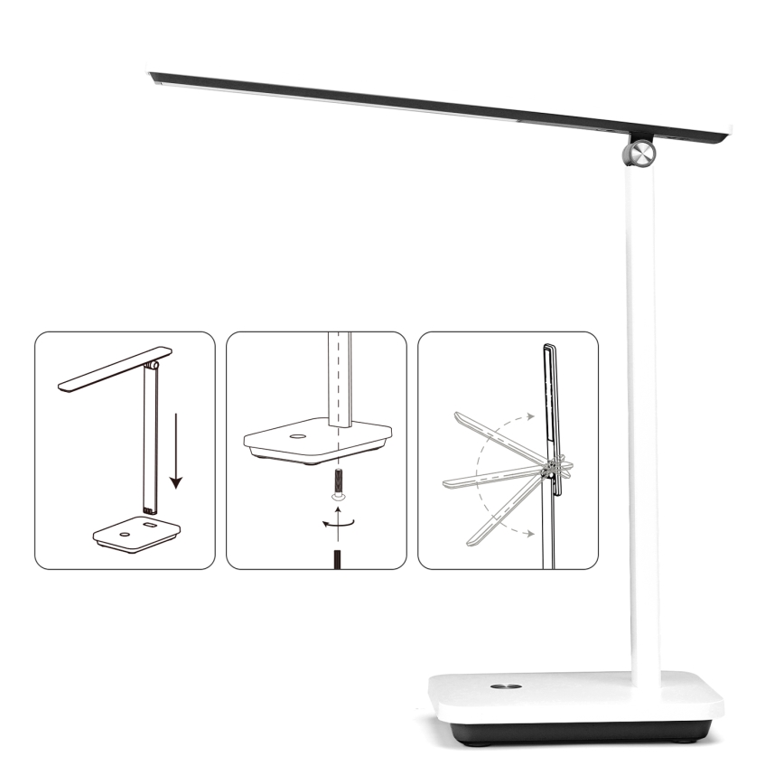 Aigostar - LED Dimmable table lamp LED/5W/5V 3000-6500K white/black
