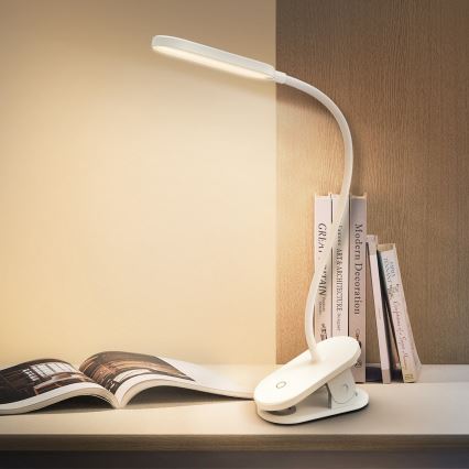 Aigostar - LED Dimmable table lamp with clip LED/2,5W/5V white
