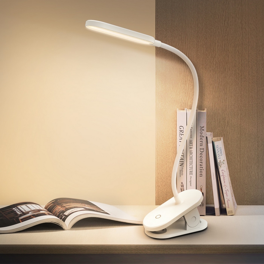 Aigostar - LED Dimmable table lamp with clip LED/2,5W/5V white