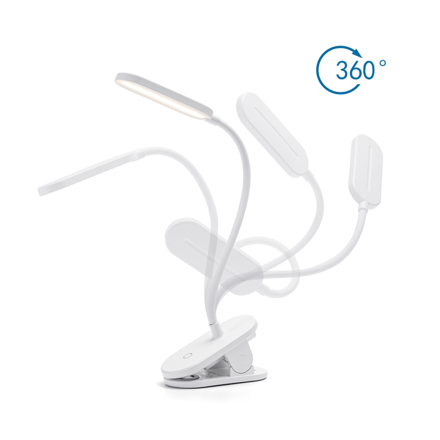 Aigostar - LED Dimmable table lamp with clip LED/2,5W/5V white