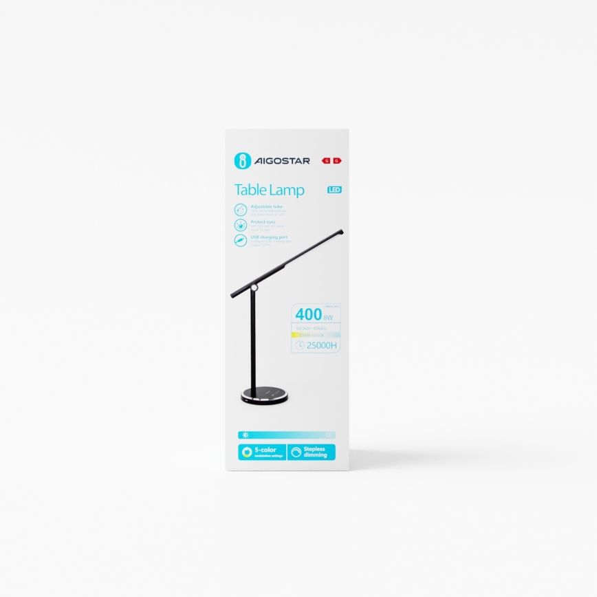 Aigostar - LED Dimmable touch table lamp LED/8W/230V 3000-6000K black