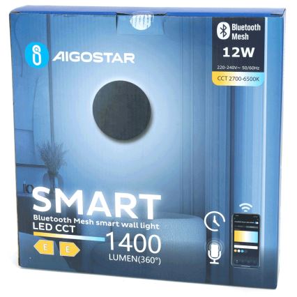 Aigostar - LED Dimmable wall light MESH Smart LED/12W/230V 2700-6500K black