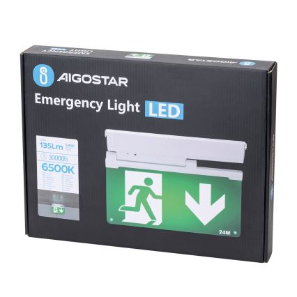 Aigostar - LED Emergency light EMERGENCY EXIT LED/3,6W/230V 6500K 500mAh