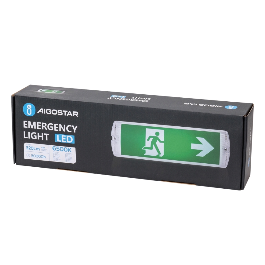 Aigostar - LED Emergency light EMERGENCY EXIT LED/4W/230V IP65 6500K 600mAh