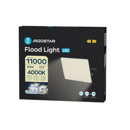 Aigostar - LED Floodlight LED/100W/230V 4000K IP65 black