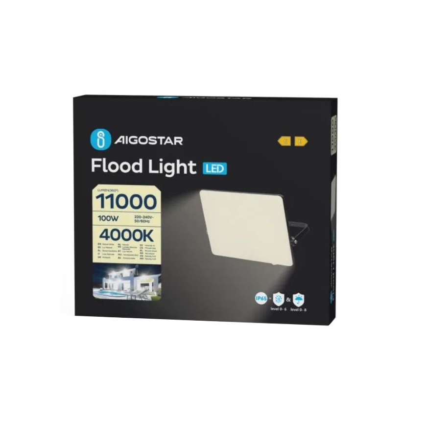 Aigostar - LED Floodlight LED/100W/230V 4000K IP65 black