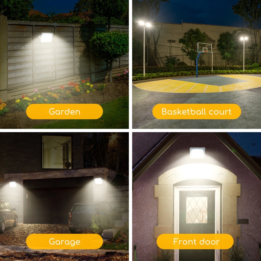 Aigostar - LED Floodlight LED/100W/230V grey 4000K IP65
