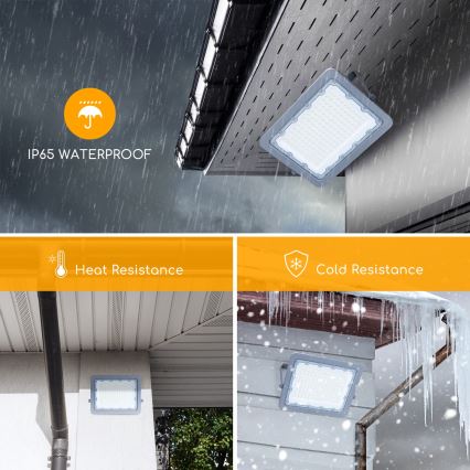 Aigostar - LED Floodlight LED/100W/230V grey 6500K IP65