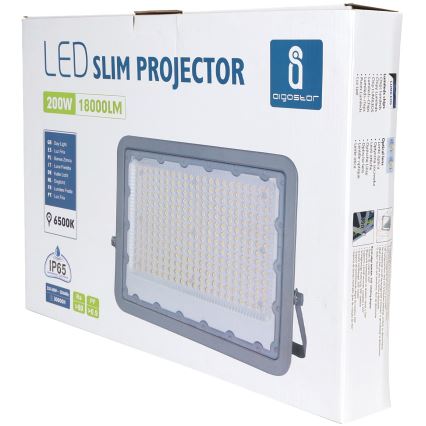 Aigostar - LED Floodlight LED/200W/230V grey 6500K IP65