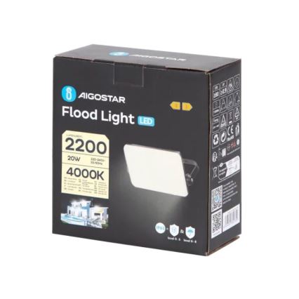 Aigostar - LED Floodlight LED/20W/230V 4000K IP65 black