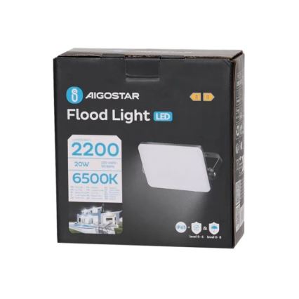 Aigostar - LED Floodlight LED/20W/230V 6500K IP65 black