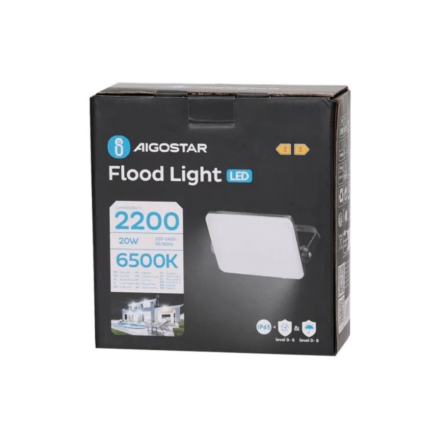 Aigostar - LED Floodlight LED/20W/230V 6500K IP65 black