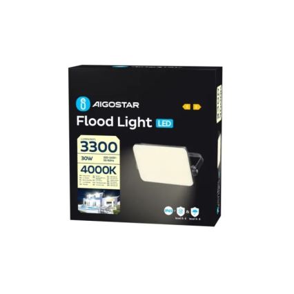 Aigostar - LED Floodlight LED/30W/230V 4000K IP65 black