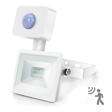Aigostar - LED Floodlight with a sensor LED/10W/230V 4000K IP65 white