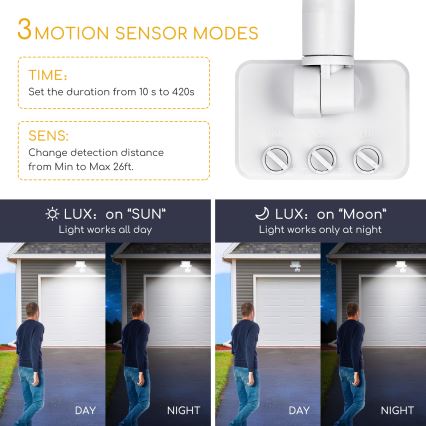 Aigostar - LED Floodlight with a sensor LED/10W/230V 4000K IP65 white