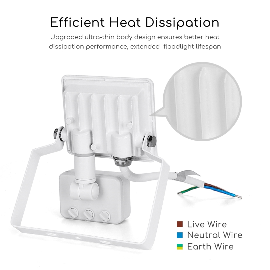 Aigostar - LED Floodlight with a sensor LED/10W/230V 4000K IP65 white