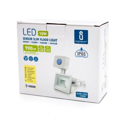 Aigostar - LED Floodlight with a sensor LED/10W/230V 4000K IP65 white